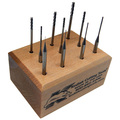 Kodiak Cutting Tools 10pc Micro Carbide End Mill Set, Reach 8Xs DIA, LOC 5Xs DIA, w/ALTiN 56399929